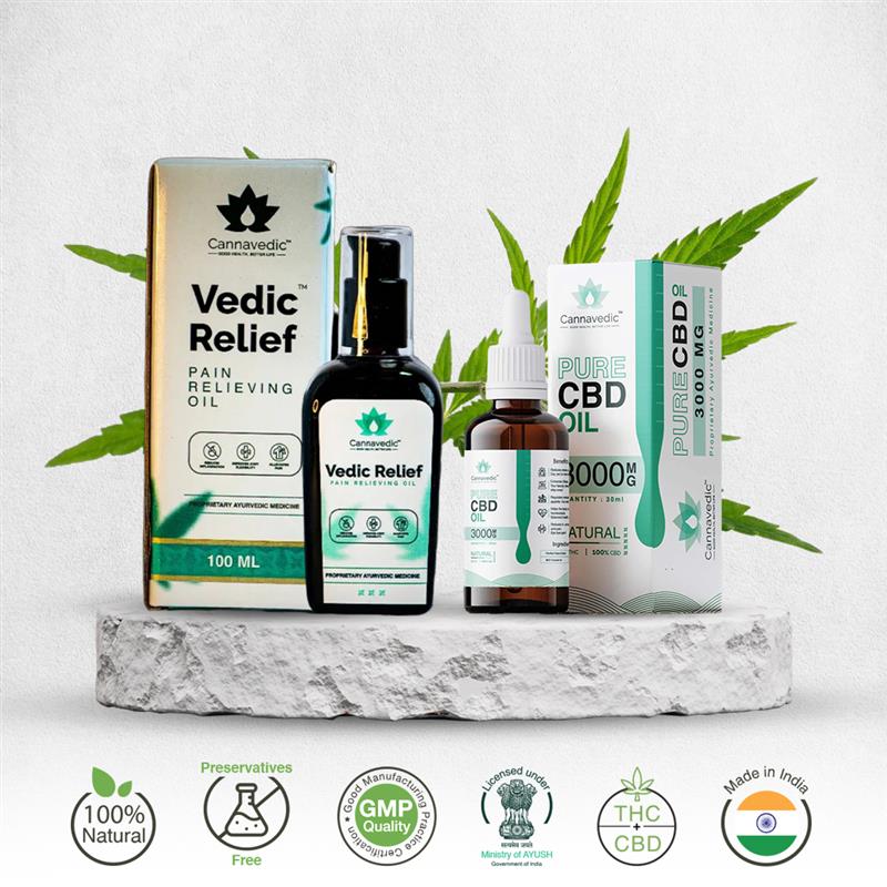 The Metabolic & Nerve Wellness Kit - Pure Vijaya Oil 3000mg + Pain Relief Oil 100ml