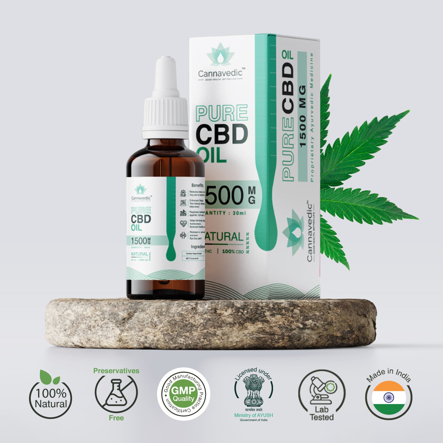 Pure CBD Oil Natural 1500mg | 30ml - 50mg/ml