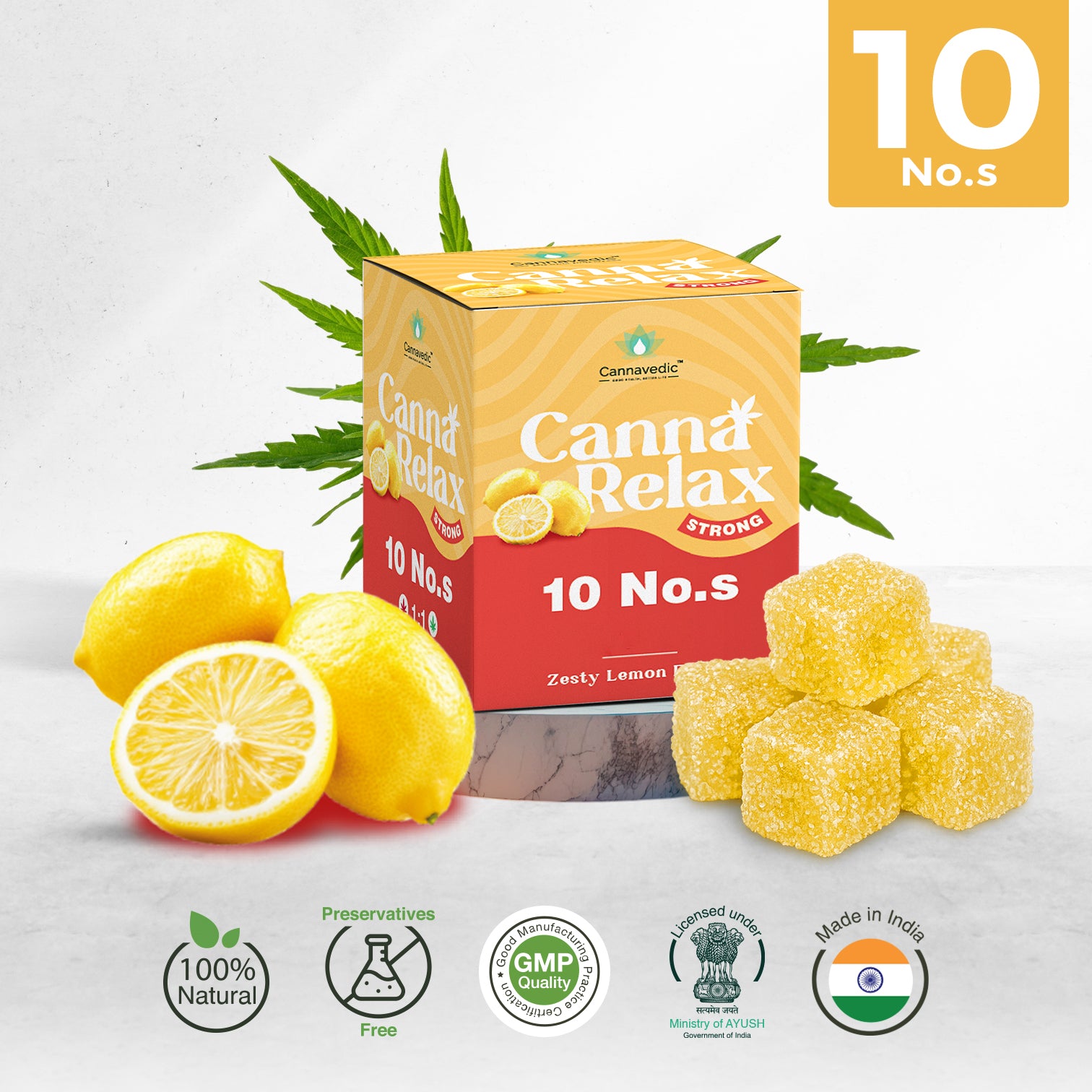 Canna Relax Strong - Ayurvedic Vijaya Candy | Pack of 10 Candies -100mg/Candy