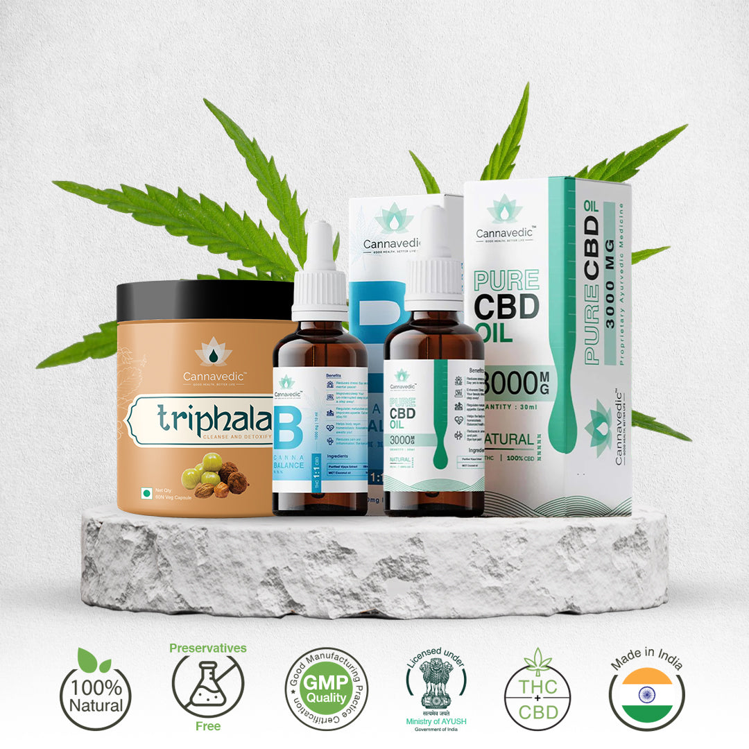 Winter Wellness Trio : Triphala Extract (60 caps) + Pure Vijaya Oil (1000mg) + CannaBalance Oil (1000mg)