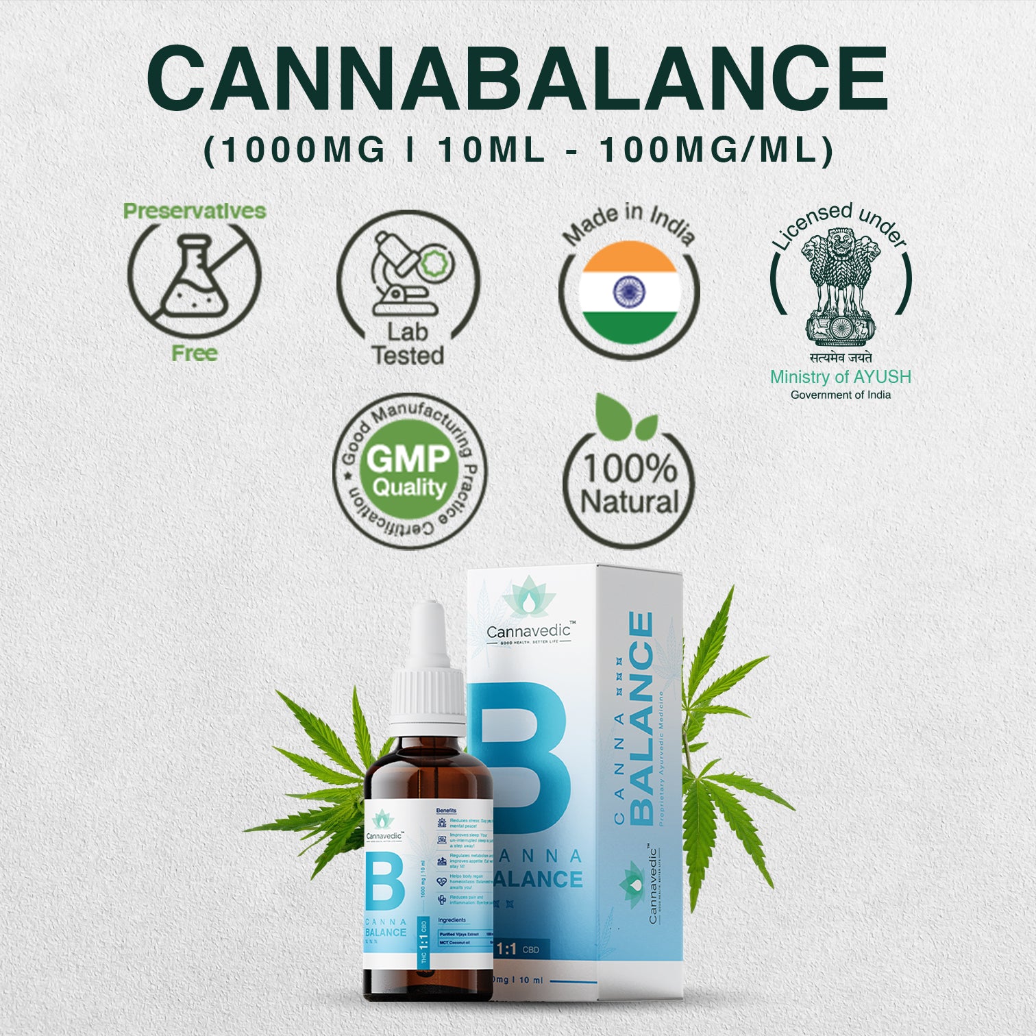 CannaBalance 1000mg | 10ml | THC+CBD oil (1:1|THC:CBD) - 100mg/ml