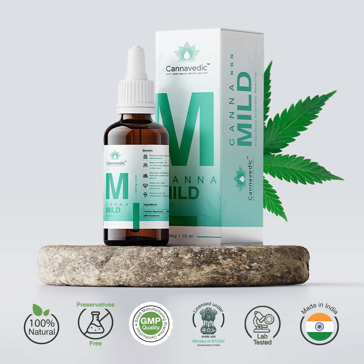 CannaMild 1000mg | 10ml | Vijaya Leaf oil - 100mg/ml