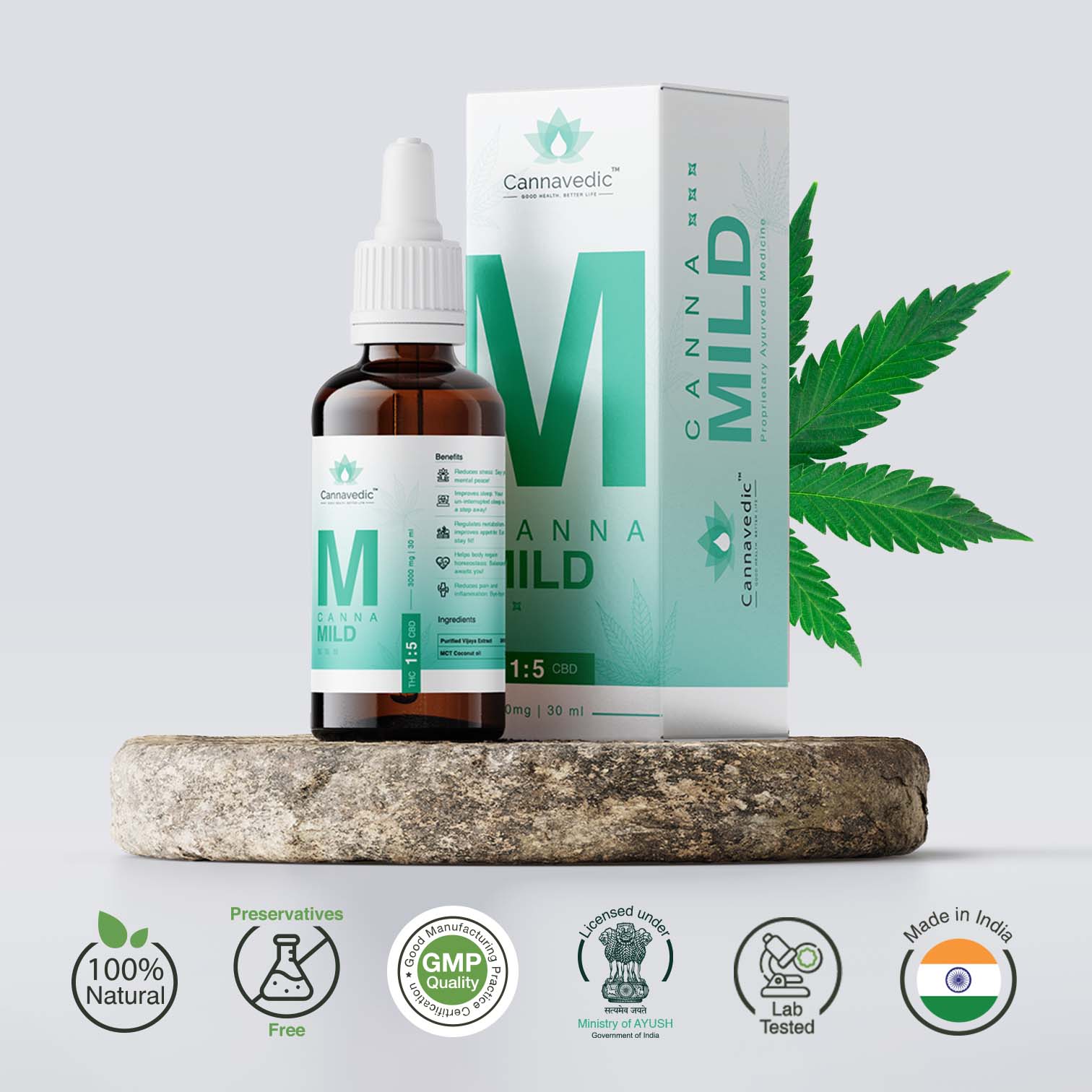 CannaMild 3000mg | 30ml | THC+CBD Oil (1:5|THC:CBD) - 100mg/ml