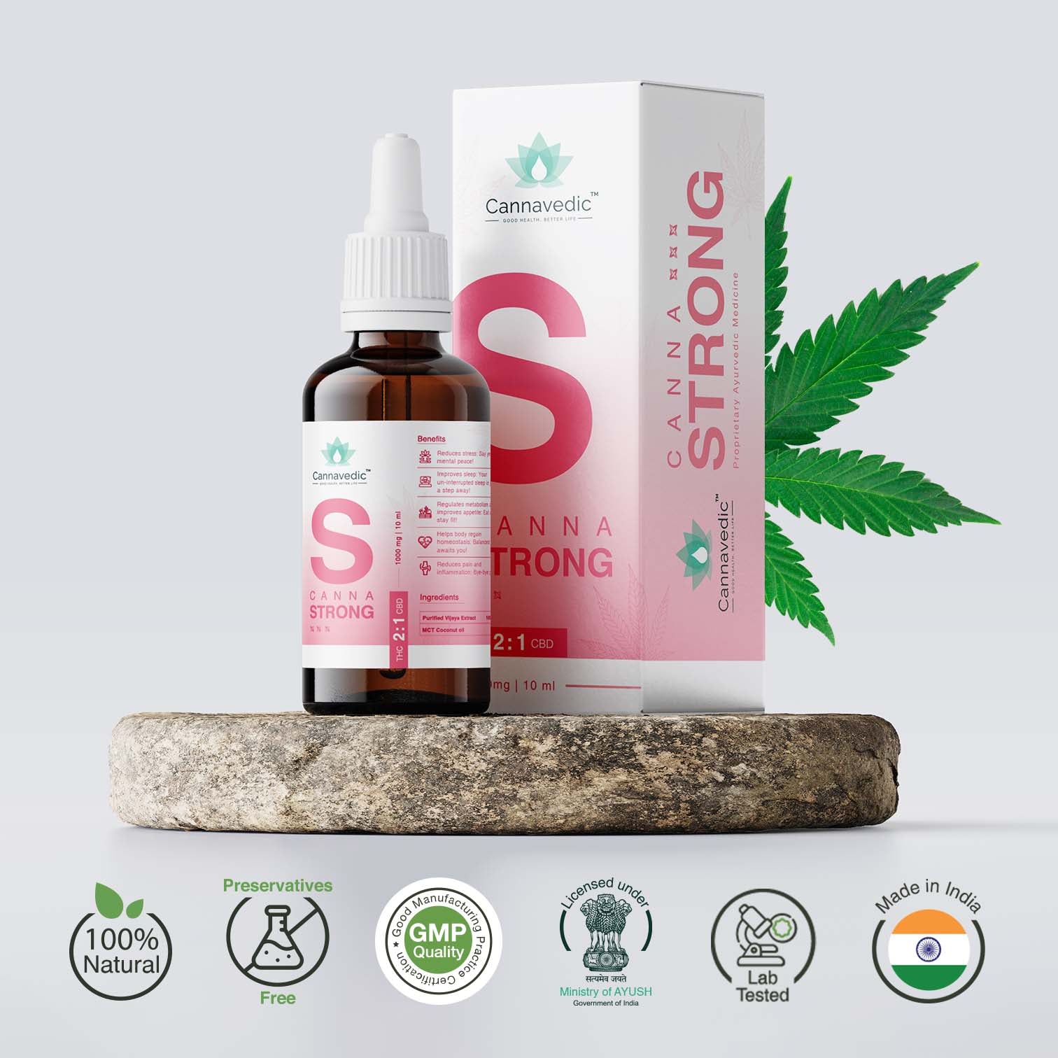 CannaStrong 1000mg | 10ml | THC+CBD Oil (2:1|THC:CBD) - 100mg/ml