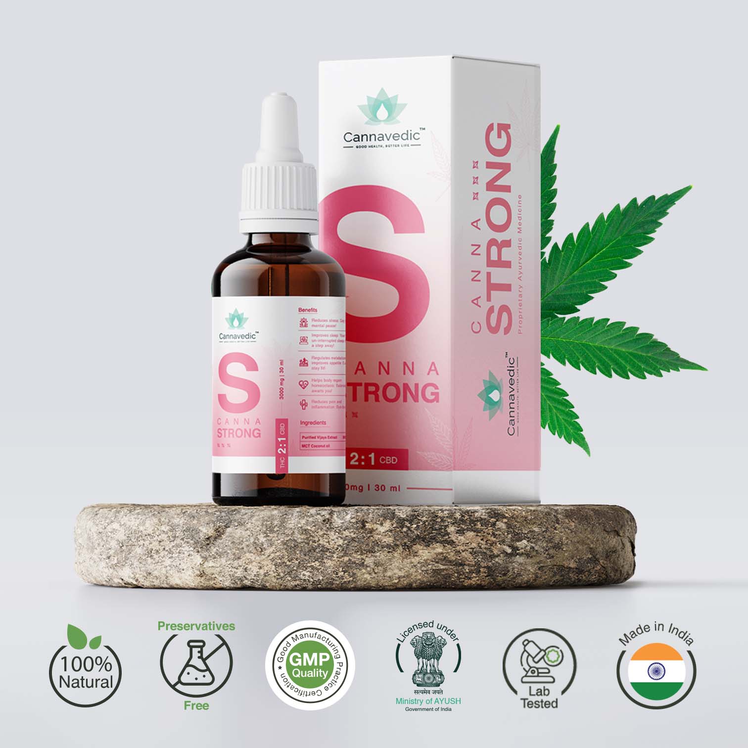 CannaStrong 3000mg | 30ml | THC+CBD Oil (2:1|THC:CBD) - 100mg/ml