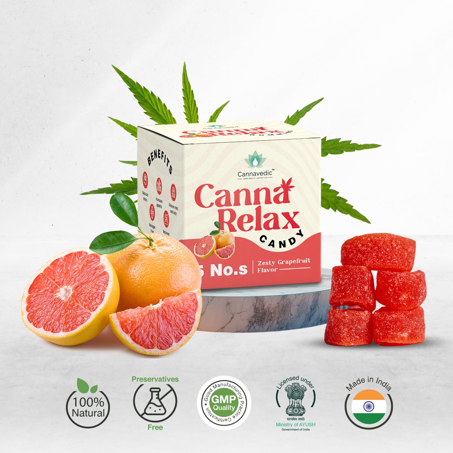 CannaRelax - Ayurvedic Vijaya Candy | Pack of 5 Candies  - 60mg/ Candy