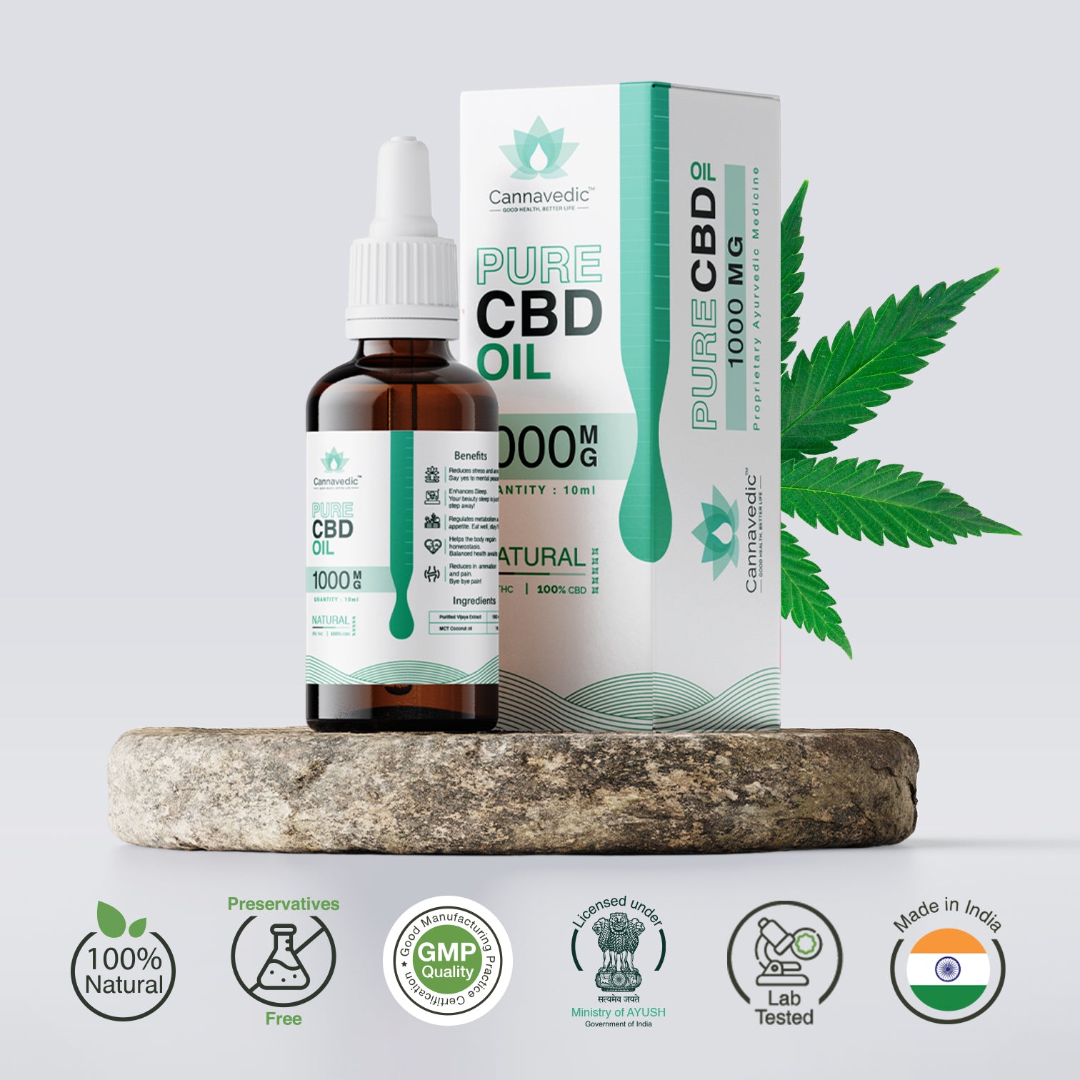 Pure CBD Oil Natural 1000mg | 10ml - 100mg/ml