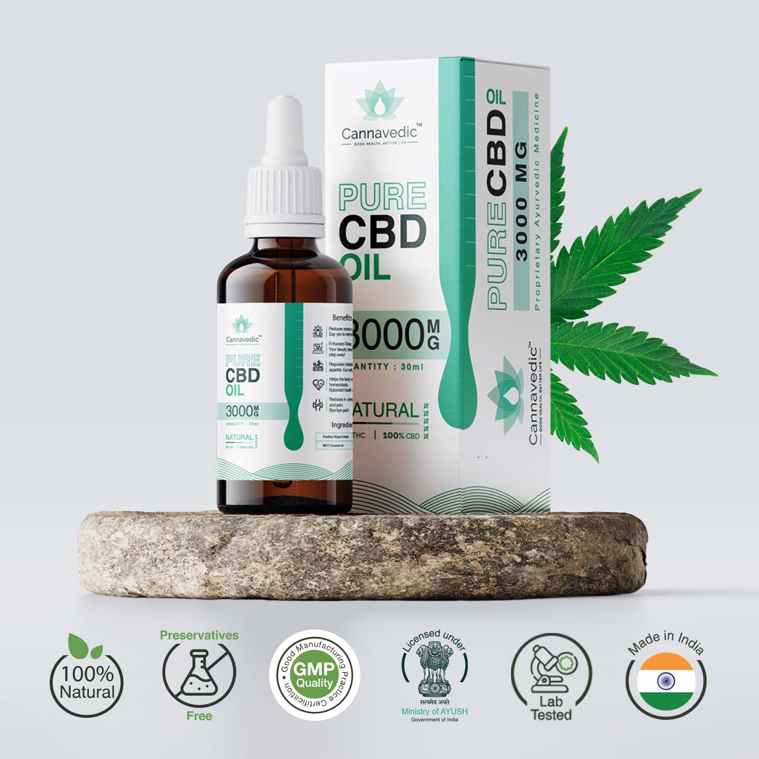 Pure CBD Oil Natural 3000mg | 30ml - 100mg/ml