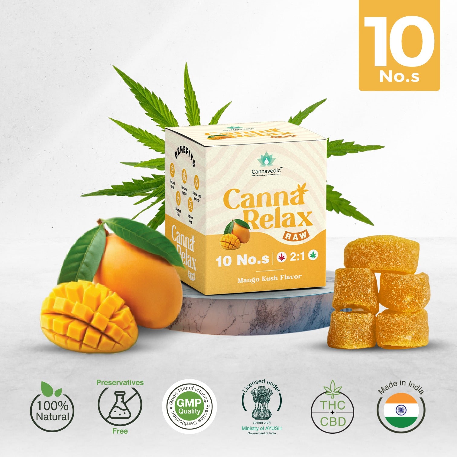 Canna Relax RAW - Ayurvedic Vijaya Candy | Pack of 5 Candies | (2