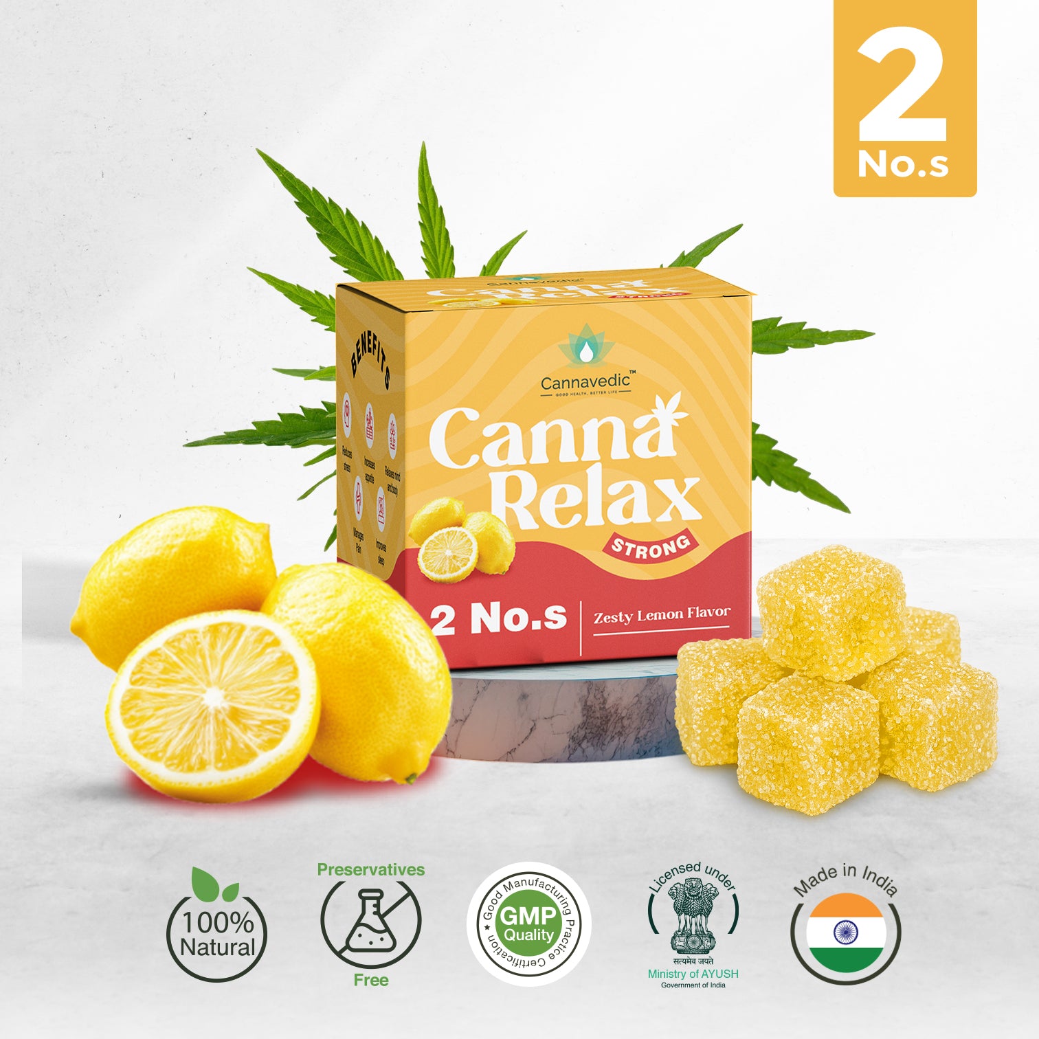 Canna Relax Strong - Ayurvedic Vijaya Candy | Pack of 2 Candies  -100mg/Candy