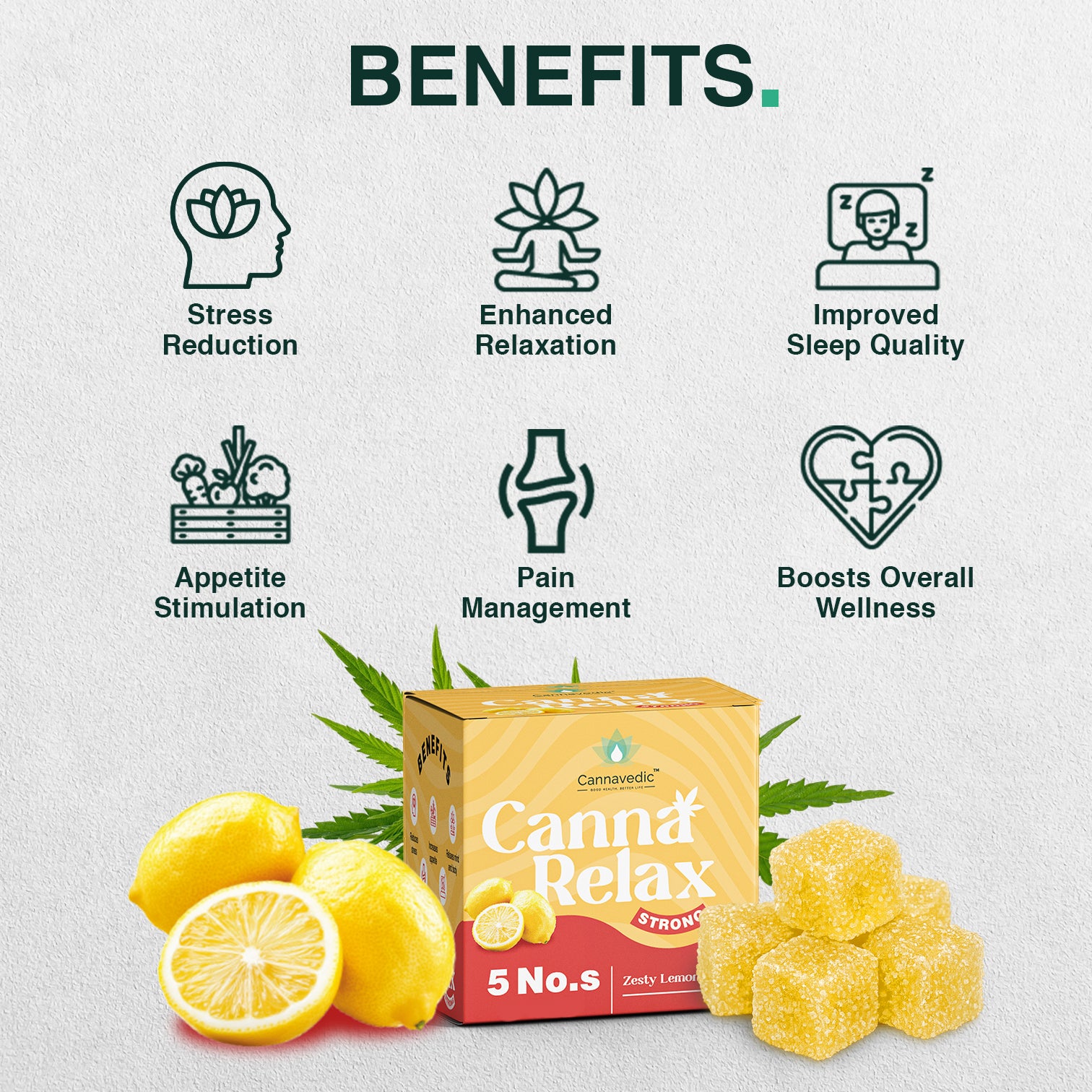 Canna Relax Strong - Ayurvedic Vijaya Candy | Pack of 5 Candies  -100mg/Candy